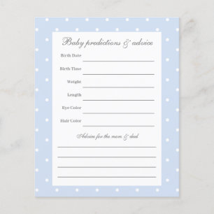 Elegant Polka Dots Baby Boy Shower Guessing Game