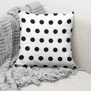 Elegant Polka Dots Black And White Cushion
