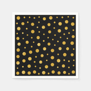 Elegant polka dots - Black Gold Napkin