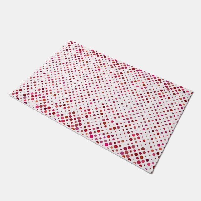  Elegant Polka Dots Pink Peach Decorative Pattern  Doormat (Angled)
