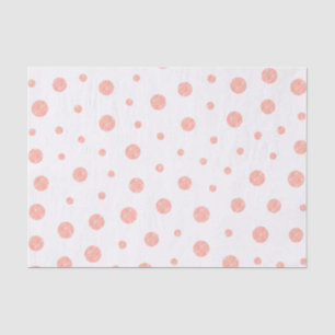 Elegant polka dots - Soft Pink Gold White Tissue Paper