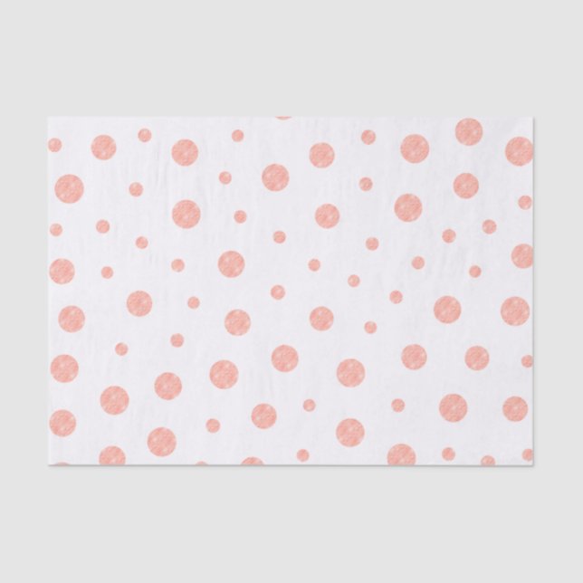 Elegant polka dots - Soft Pink Gold White Tissue Paper (Front)