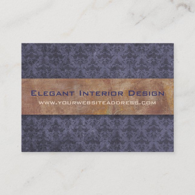 Elegant Pompeii Purple and Gold Business Card (Front)