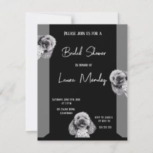 elegant poodle  dog  Bridal Shower Invitation