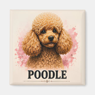 Elegant Poodle Premium Dog Portrait Artwork Magnet