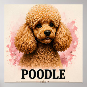 Elegant Poodle Premium Dog Portrait Artwork Poster