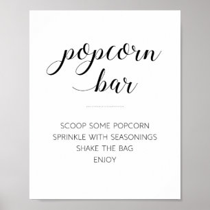 Elegant Popcorn Bar Buffet Wedding Sign