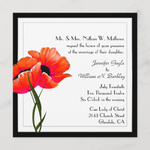 Elegant Poppies Custom Wedding Invitation