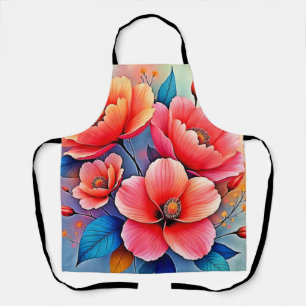 Elegant Poppies: Radiant Nature Art Apron