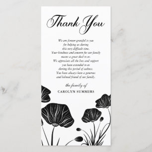 Elegant Poppies   Sympathy Thank You Card