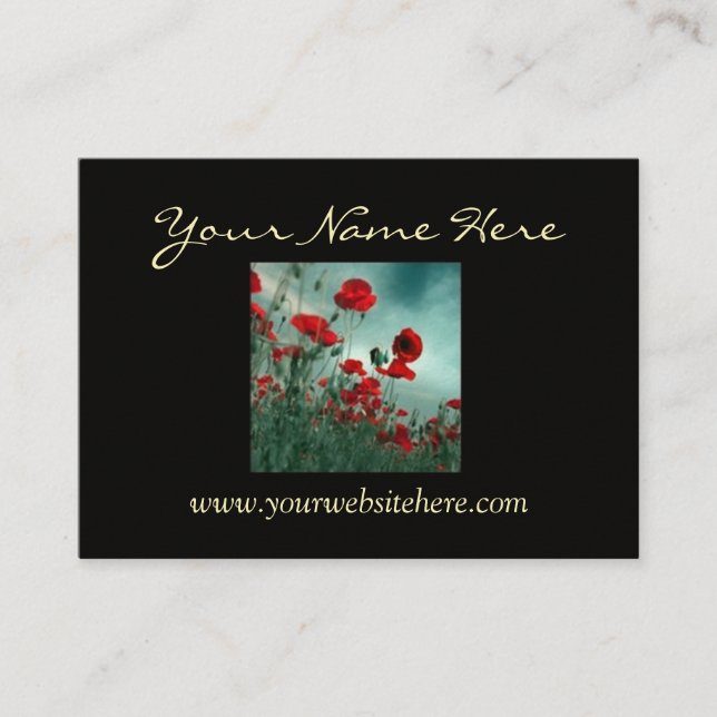 Elegant Poppy 2 Sided Business Card (Front)