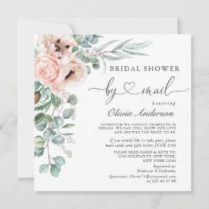 Elegant Poppy Eucalyptus Bridal Shower By Mail Invitation