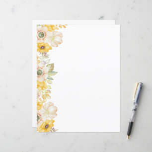 Elegant Poppy Floral Stationery Paper