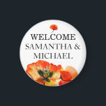 Elegant Poppy Red Flower Monogram Wedding Magnet<br><div class="desc">Make your wedding celebration unforgettable with this stunning poppy red flower magnet featuring personalised monogram design. This vibrant and elegant wedding favour combines the bold beauty of red poppies with sophisticated custom lettering, creating a keepsake that guests will proudly display and treasure for years to come. Key features: Striking poppy...</div>