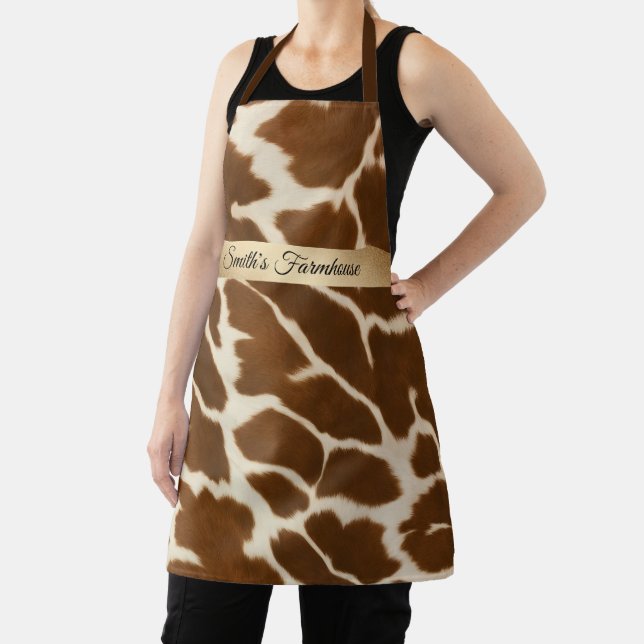 Elegant Popular Cow Faux Leather Collection Apron (Insitu)