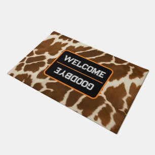 Elegant Popular Cow Faux Leather Collection Doormat