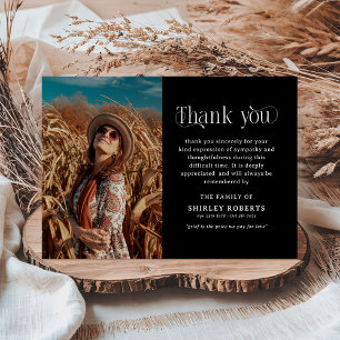 Elegant Portrait Photo Memorial Sympathy Thank You Card