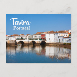 Elegant Portugal Roman Bridge in Tavira Postcard