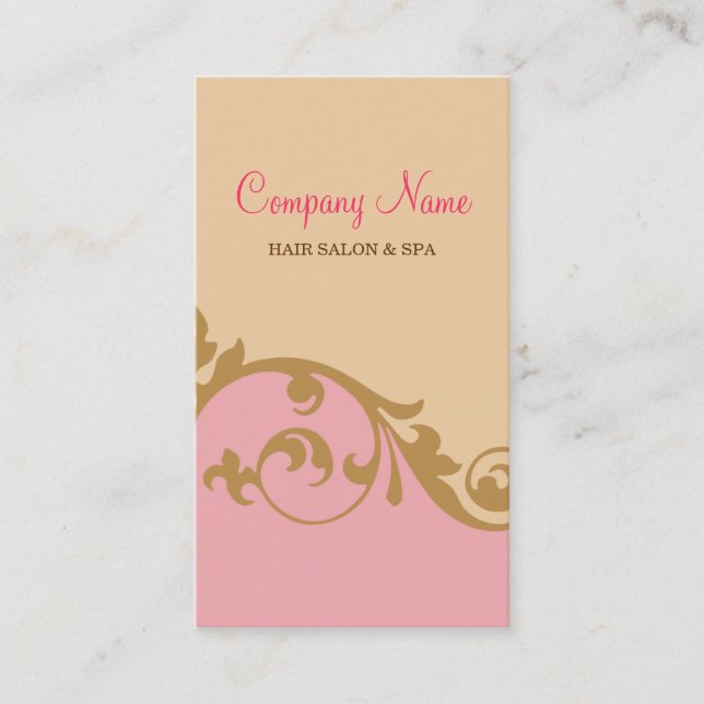 Elegant Posh Business Card (pink) (Front)