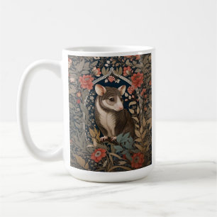 Elegant Possum William Morris Inspired Floral Coffee Mug