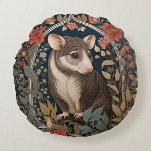 Elegant Possum William Morris Inspired Floral Round Cushion