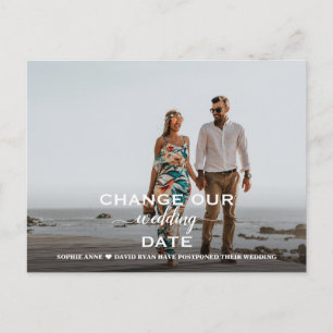 Elegant Postponed Wedding Change The Date Photo Postcard