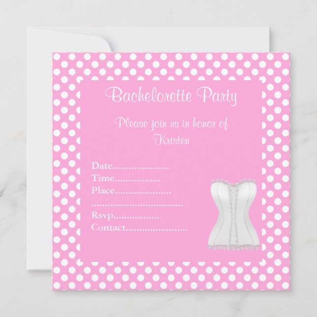 ELEGANT POT PINK BACHELORETTE PARTY INVITE (Front)