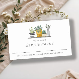 Elegant Potted House Plants Botanical Appointment Business Card