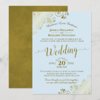 Elegant Powder Blue & Gold Wedding Livestream