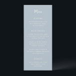 Elegant Powder Blue Modern Wedding Menu<br><div class="desc">Elegant wedding menus featuring a simple design with script and serif fonts.</div>
