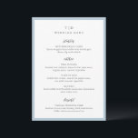 Elegant Powder Blue Monogram Modern Wedding Menu<br><div class="desc">Modern wedding menus featuring a clean design with serif and script fonts.</div>