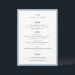 Elegant Powder Blue Monogram Modern Wedding Menu<br><div class="desc">Modern wedding menus featuring a clean design with serif and script fonts.</div>