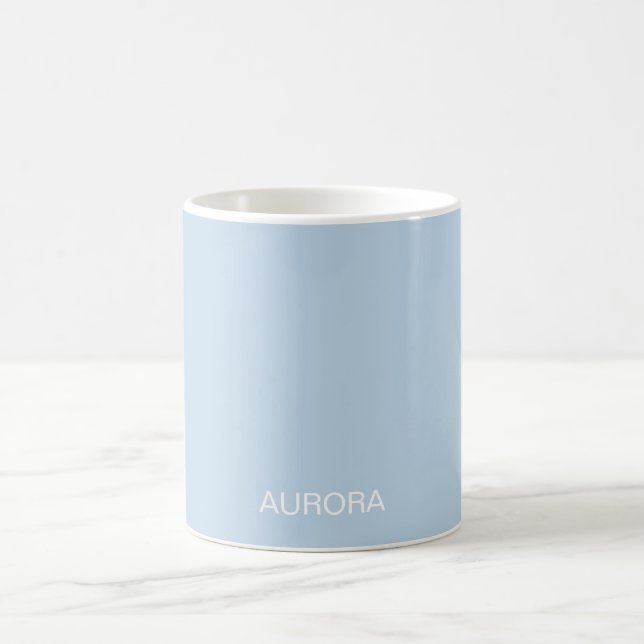 Elegant Powder Blue Personalised Name -  Coffee Mug (Center)