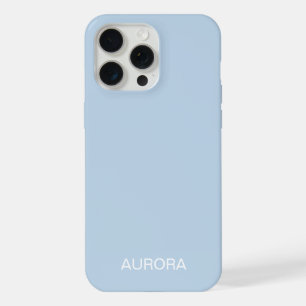 Elegant Powder Blue Personalised Name - iPhone 15 Pro Max Case