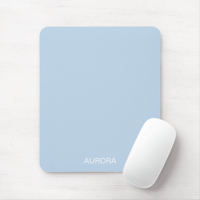 Elegant Powder Blue Personalised Name -  Mouse Mat (With Mouse)