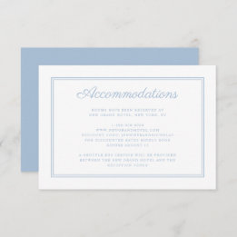Elegant Powder Blue Script Wedding Accommodation Enclosure Card
