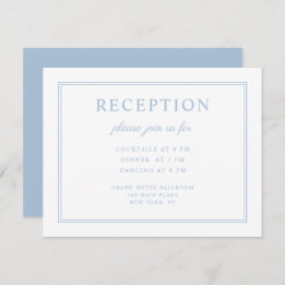 Elegant Powder Blue Script Wedding Reception Enclosure Card