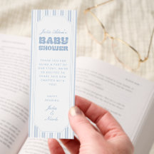 Elegant Powder Blue Striped Pattern Baby Shower