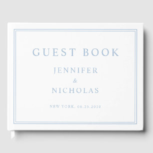 Elegant Powder Blue Wedding Guest Book