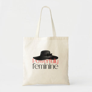 Elegant "Powerfully Feminine" Chic Black Hat Graph Tote Bag