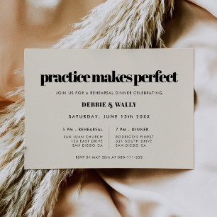 Elegant Practice Makes Perfect Rehearsal Dinner Invitation