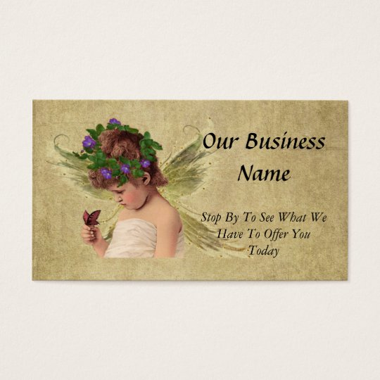 Elegant Precious Angel Girl w/butterfly Business Card