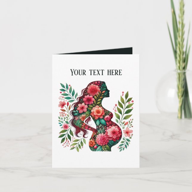 Elegant pregnant Mum add text any purpose  Card (Front)