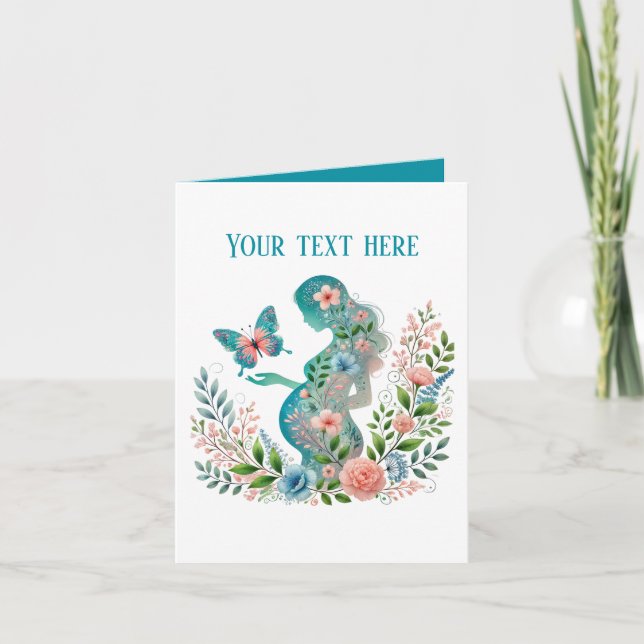 Elegant pregnant Mum add text any purpose Card (Front)