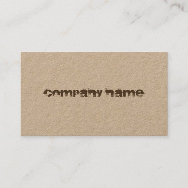 Elegant Premium Kraft Distressed Text Corporate Business Card (Front)