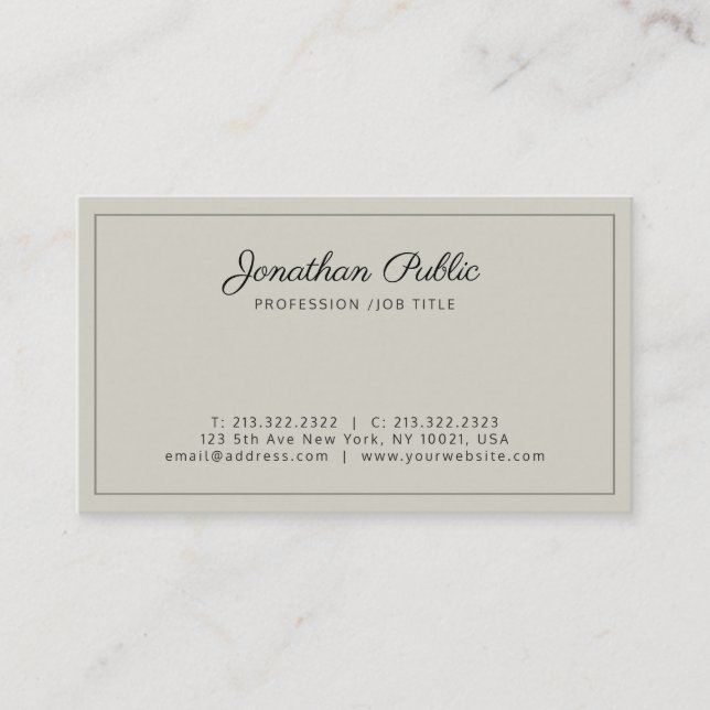 Elegant Premium Silk Finish Luxury Professional Business Card (Front)