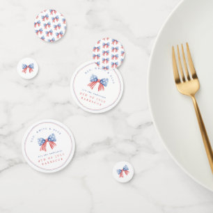 Elegant Preppy American Flag Bow July 4th BBQ Confetti