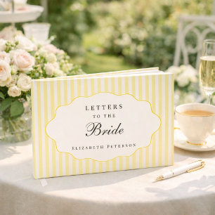 Elegant Preppy Butter Yellow Letters To The Bride  Guest Book