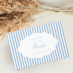Elegant Preppy Dusty Blue Letters To The Bride Guest Book