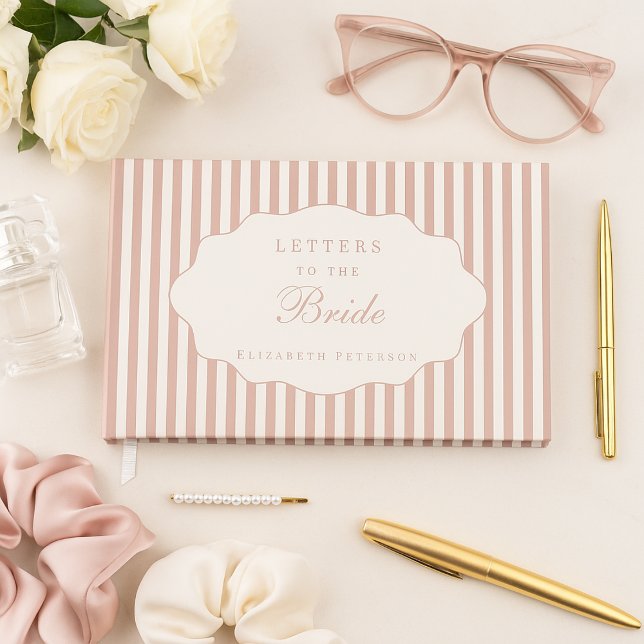 Elegant Preppy Dusty Rose Letters To The Bride  Guest Book (Creator Uploaded)
